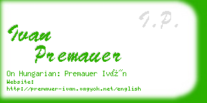 ivan premauer business card